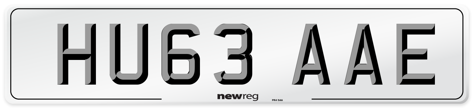 HU63 AAE Number Plate from New Reg